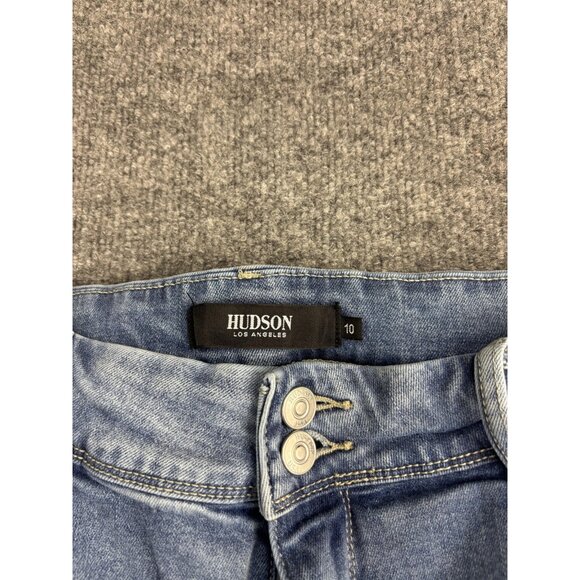 Hudson Jeans Womens 10 Light Wash Straight Leg Stretch Mid Rise Flap Pockets - Picture 2 of 8